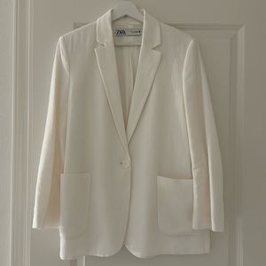 ZARA Linen Blended Blazer with pockets